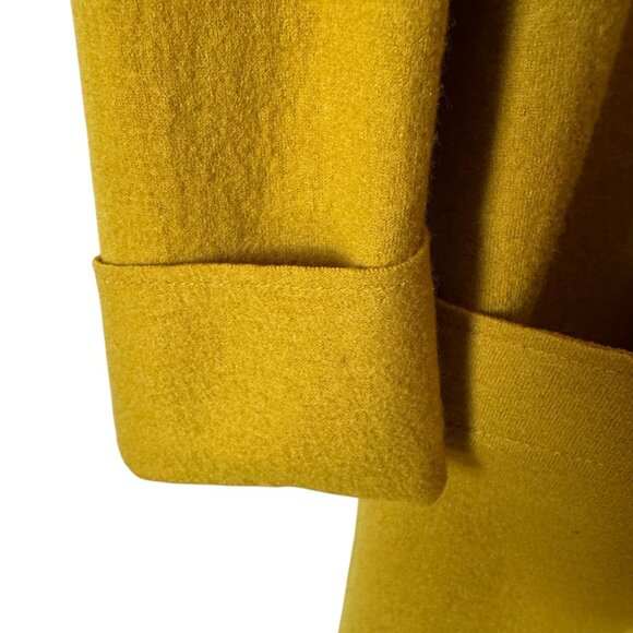 Eileen Fisher Sm Boiled Wool Cardigan Shawl Collar Open Front Pockets Mid Length - Picture 12 of 16